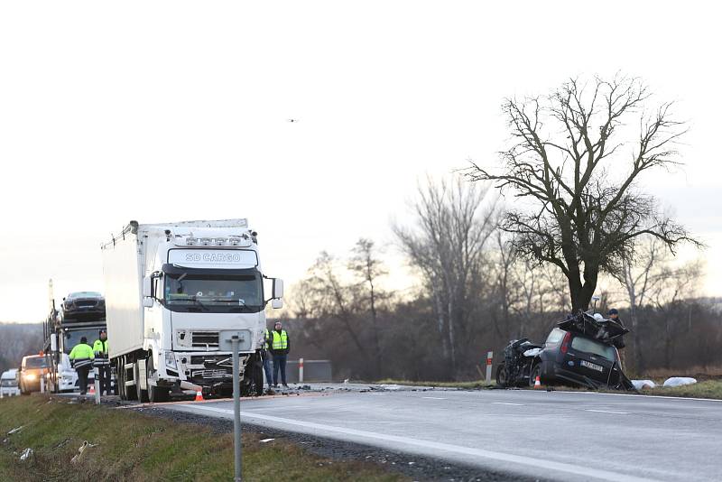 Smrtelná nehoda u Pňova v pondělí 20. prosince 2021.