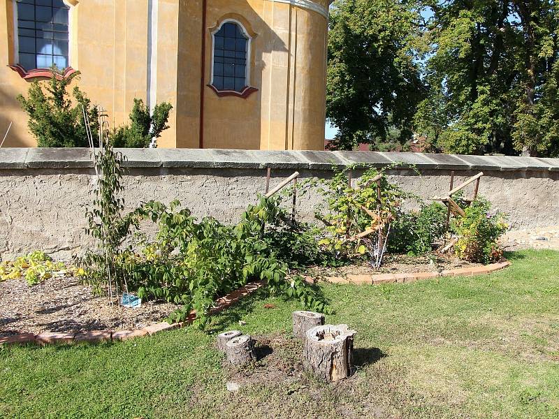 Zahrada kněžické školy se hravě mění s ročním obdobím.
