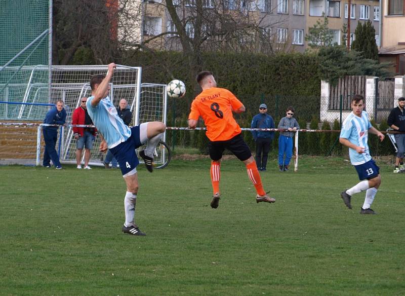 Z fotbalového utkání krajského přeboru Poříčany - Slaný (2:0)