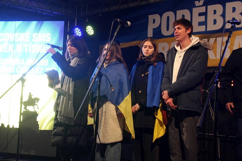 Z happeningu s názvem Poděbrady pro Ukrajinu na Jiřího náměstí v Poděbradech.