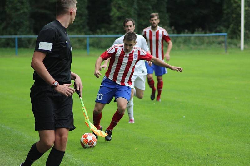 Z fotbalového utkání krajského přeboru Bohemia Poděbrady - Kosoř (5:0)