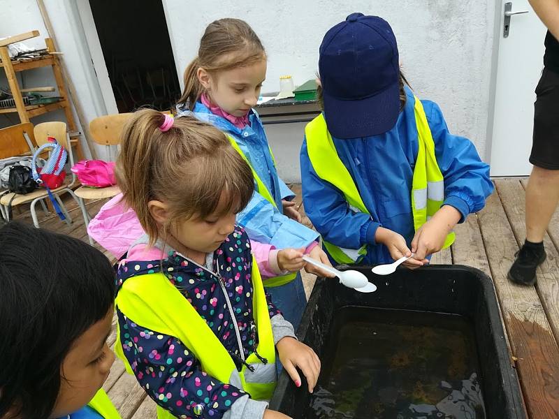 Žáci zemědělské školy završili Projekt voda a hmyz otevřením naučné stezky v areálu školy. Otestovaly ji děti z místních mateřinek.