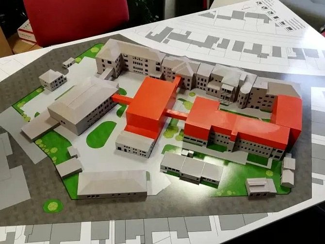 3D model nymburské nemocnice.