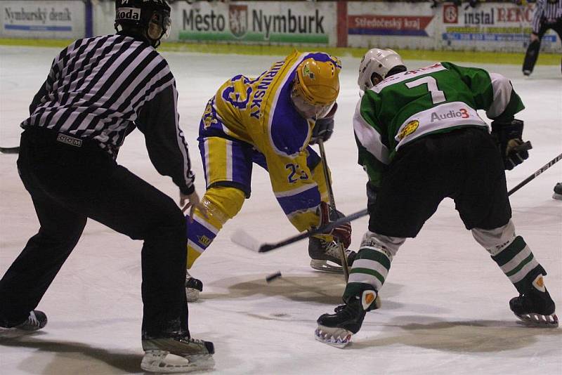 Ze střetnutí druhé hokejové ligy Nymburk - Trutnov (5:3)