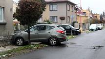 Nehoda dvou osobních automobilů na Žižkově v Poděbradech.