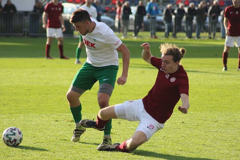 Z fotbalového utkání krajského přeboru Bohemia Poděbrady - Polaban Nymburk (2:0)