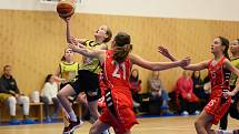 Z basketbalového utkání Středočeského přeboru starších minižákyň U13 Sadská - Mladá Boleslav (119:12)