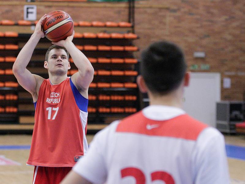 Trénink České basketbalové reprezentace na MS basketbalistů 2019 ve Sportovním centru Nymburk.