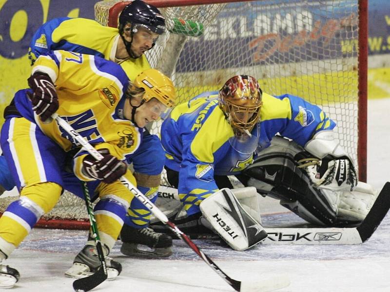 Z utkání druhé hokejové ligy Nymburk - Roudnice (6:0).