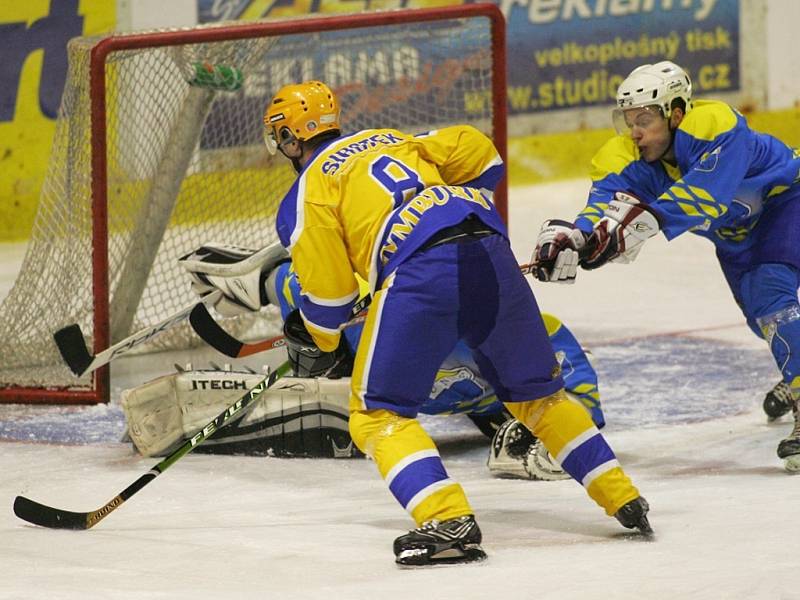 Z utkání druhé hokejové ligy Nymburk - Roudnice (6:0).