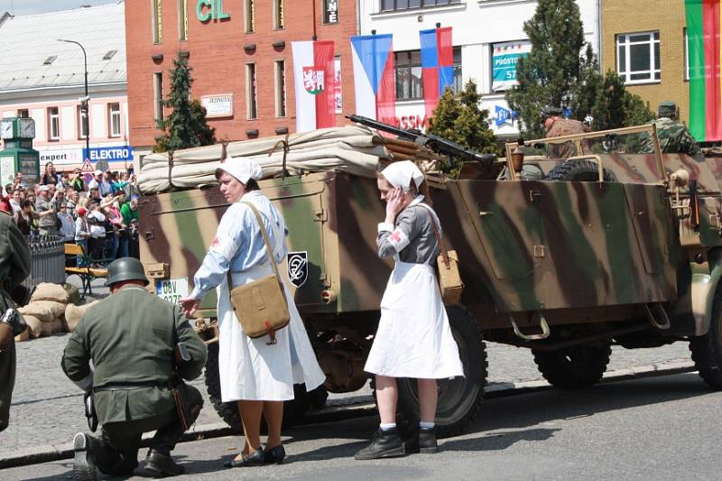 Oslavy 70 let od nymburského povstání na náměstí Přemyslovců v Nymburce.