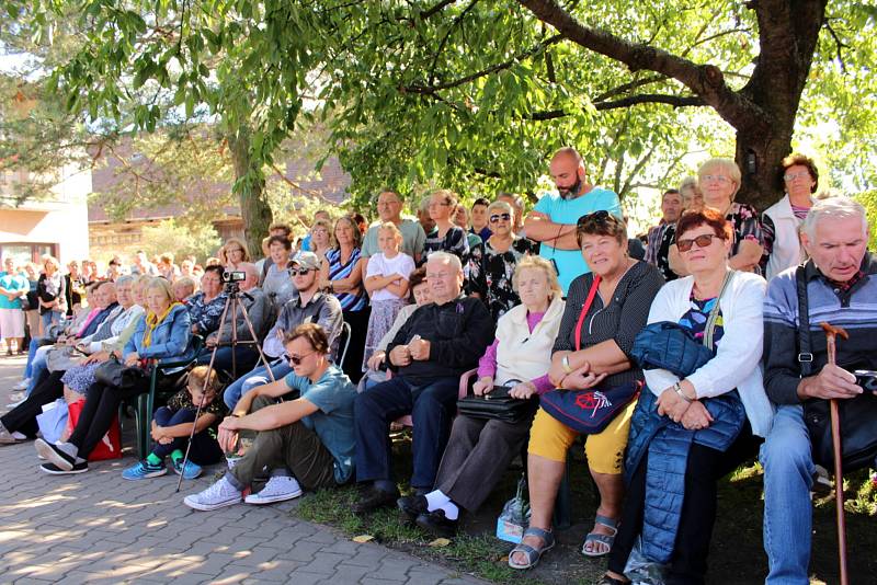 Ze slavností jiřinek v zahradnictví Brzák ve Sloveči.