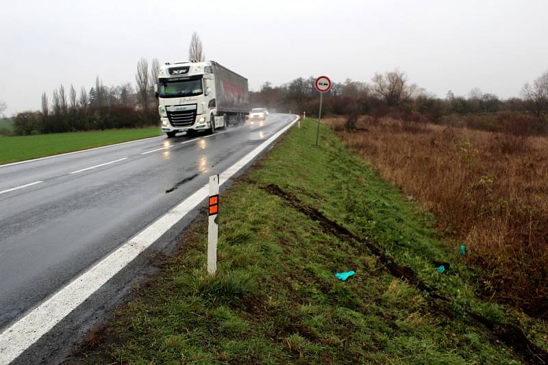 Místo u Okřínka, kde došlo k tragické nehodě