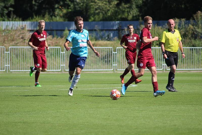 Z přípravného fotbalového utkání Bohemia Poděbrady - Nový Bydžov (1:5)