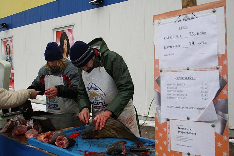 Kromě kaprů letos koupíte v Nymburce a Poděbradech na vánoční stůl také štiku, amura či sumce