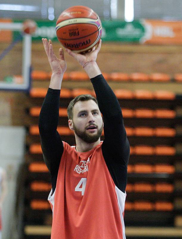 Trénink České basketbalové reprezentace na MS basketbalistů 2019 ve Sportovním centru Nymburk.