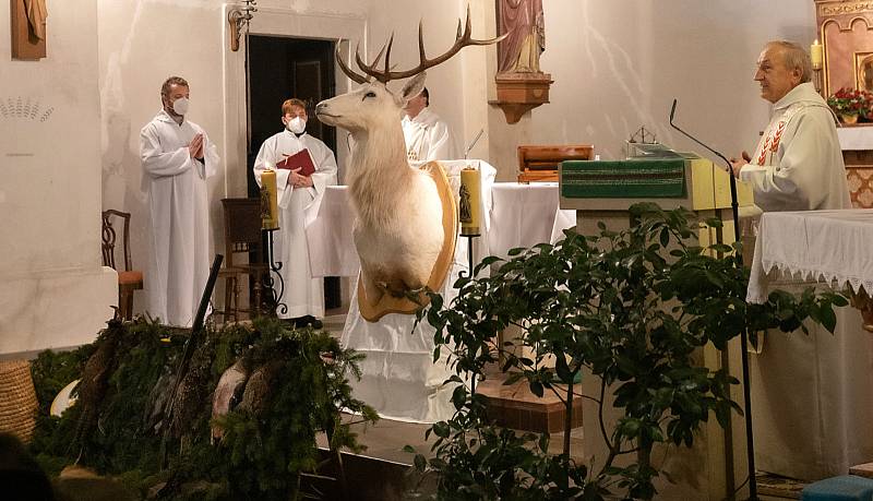 Hubertská mše v kostele sv. Markéty v Městci Králové.