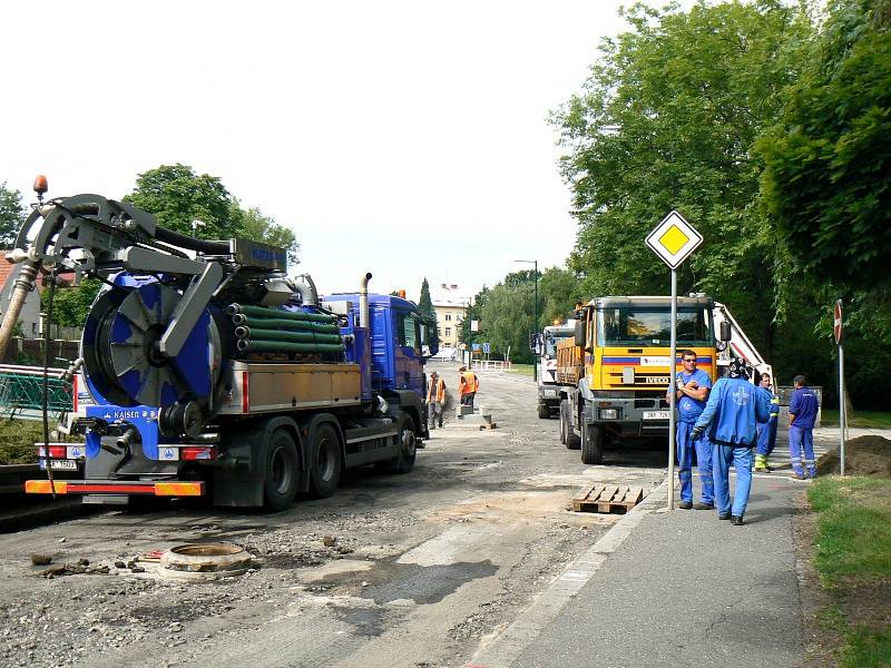 Práce v ulici Velké Valy