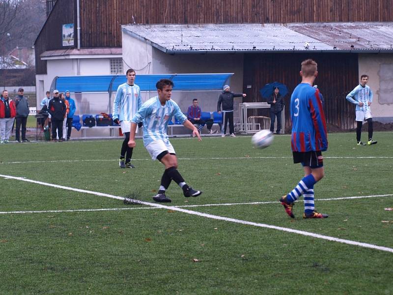 Z fotbalového utkání krajského přeboru staršího dorostu Bohemia Poděbrady - FC Mělník (1:1)