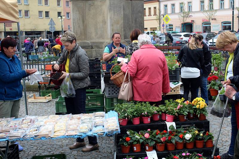 Farmářské trhy na náměstí Přemyslovců v Nymburce.