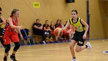 Z basketbalového utkání Středočeského přeboru starších minižákyň U13 Sadská - Mladá Boleslav (119:12)