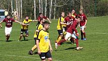 Z fotbalového utkání krajského přeboru Poříčí nad Sázavou - Bohemia Poděbrady (2:1)