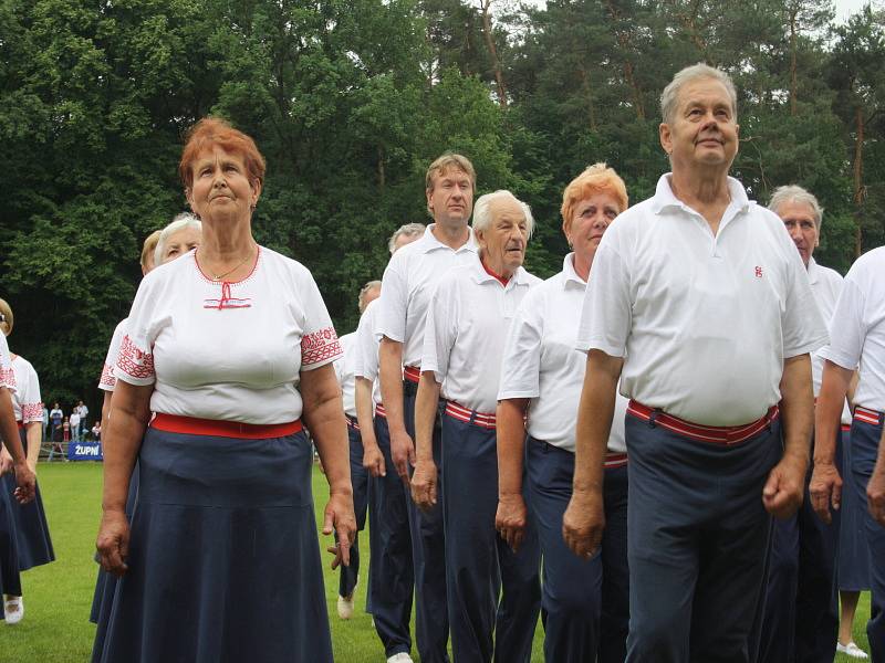 Sokolský slet na hřišti Slovanu v Poděbradech