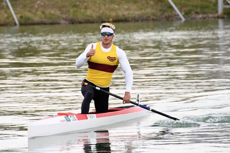 Petr Fuksa při nominačních závodech v Račicích.