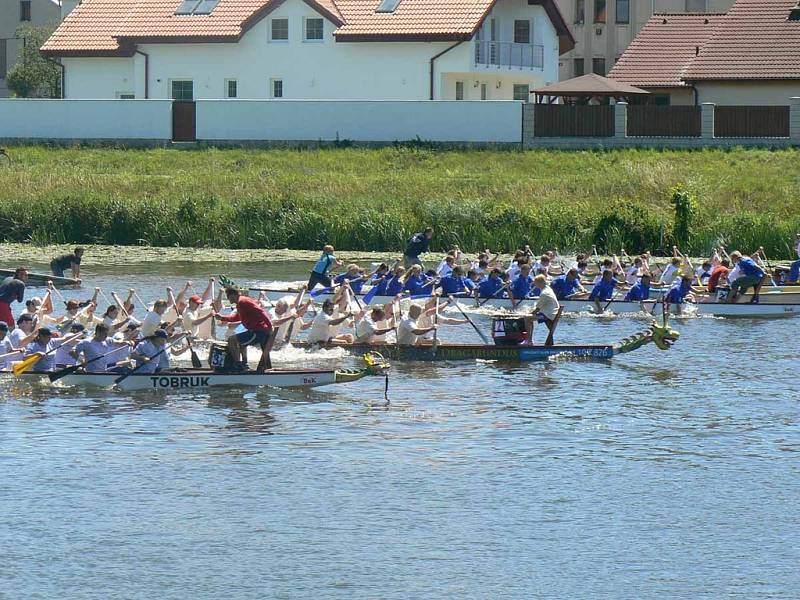 Závody Dračích lodí na Labi v Nymburce