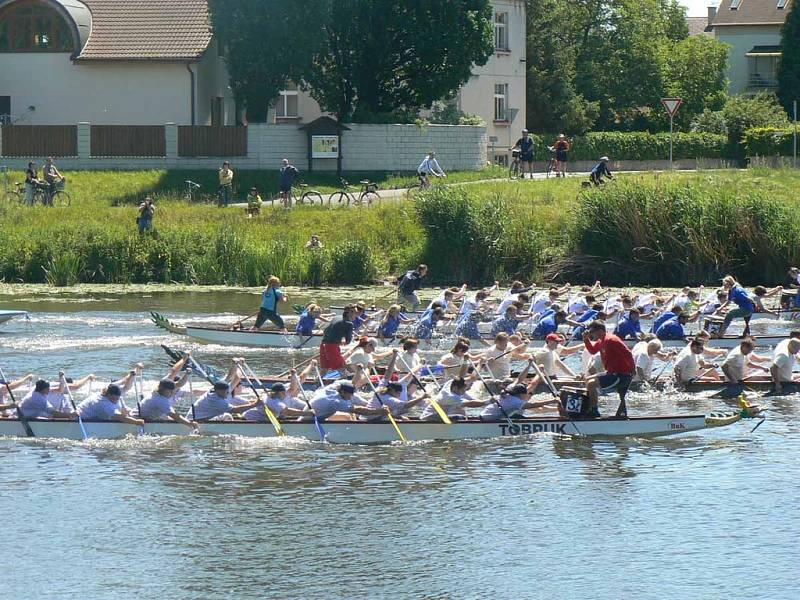 Závody Dračích lodí na Labi v Nymburce