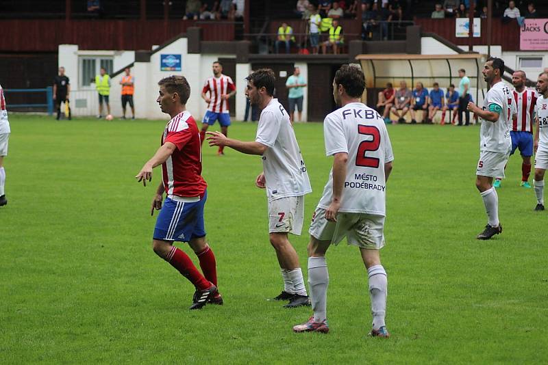 Z fotbalového utkání krajského přeboru Bohemia Poděbrady - Kosoř (5:0)