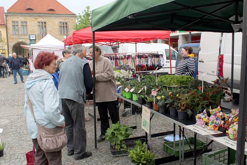 Farmářské trhy na náměstí Přemyslovců v Nymburce.