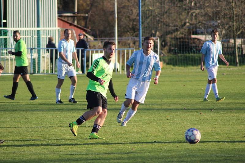 Z fotbalového utkání I.B třídy Býchory - Milovice (3:1)