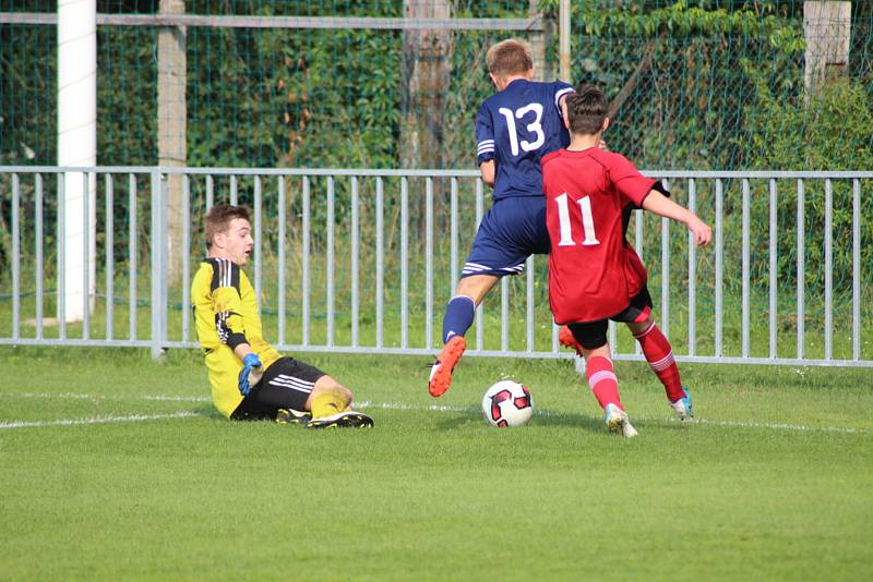 Starší dorostenci Ostré zdolali snadno Králův Dvůr 3:0. Všechny góly padly v prvním poločase