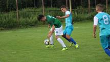 Z fotbalového utkání ČFL Polaban Nymburk - Loko Vltavín (0:0, penalty 6:7)