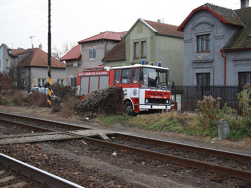 Vykolejená souprava City Elefant v Nymburce