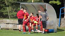 Z fotbalového utkání I.A třídy Slovan Poděbrady - Pšovka Mělník (4:1)