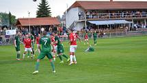 Z divizního fotbalového utkání Ostrá - Polaban Nymburk (0:1)