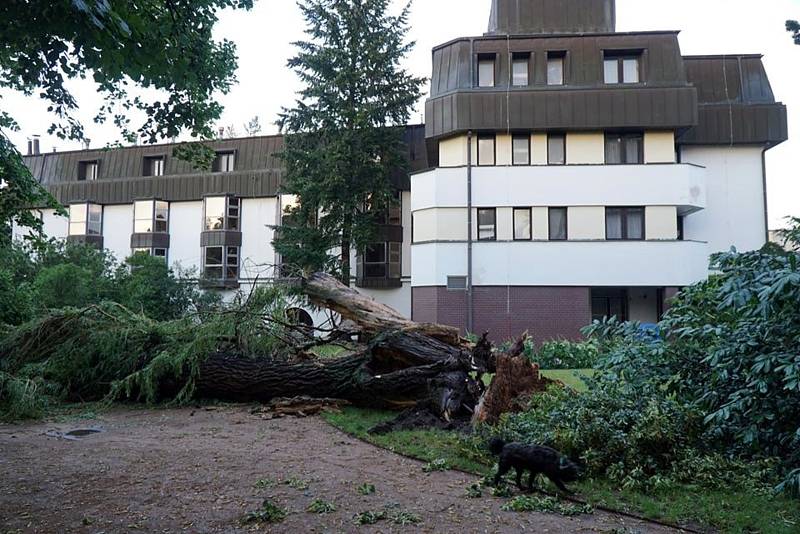 Řádění bouřky v Poděbradech.