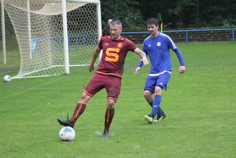 Z fotbalového utkání krajské I.A třídy Slovan Poděbrady - Záryby