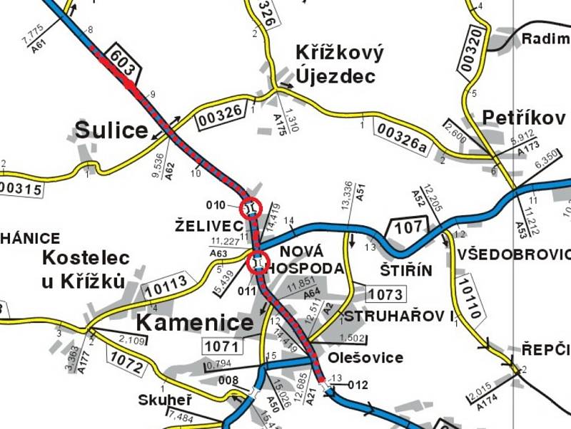 Rekonstrukce vozovky a mostů na silnici II/603 (Sulice - Želivec)	