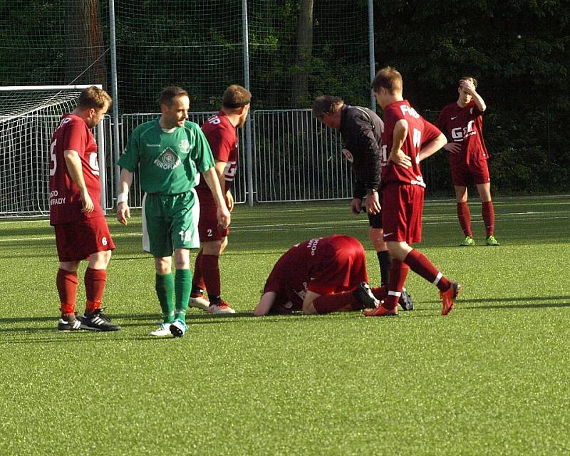 Z fotbalového utkání okresního přeboru Bohemia Poděbrady B - Semice B (1:1)