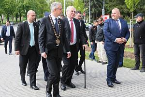 Prezident ČR Miloš Zeman na návštěvě v Milovicích na Nymbursku.