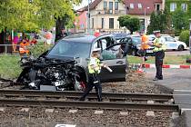 Nehoda na železničním přejezdu u poděbradských skláren v pondělí 23. května.