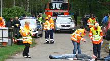 Cvičení proti teroristům v roce 2013 v areálu Školního policejního střediska v Sadské.