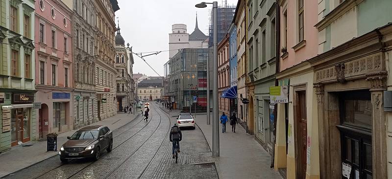 Zrekonstruovaná ulice 8.května v Olomouci, prosinec 2020