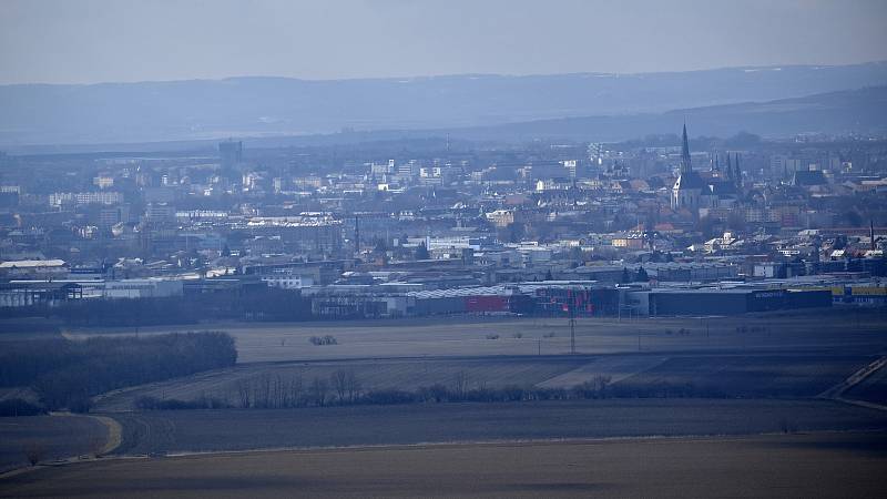 Výhled ze Sv. Kopečka na Olomouc, sobota 6. března 2021