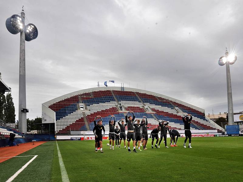 Trénink FC Fastav Zlín před zápasem Evropské ligy na Andrově stadionu v Olomouci