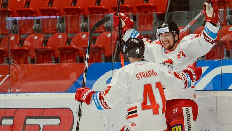 Olomoučtí hokejisté v rámci 43. kola Tipsport extraligy hostili Třinec.