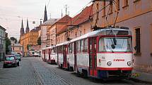 Tramvaje v Sokolské ulici v Olomouci.